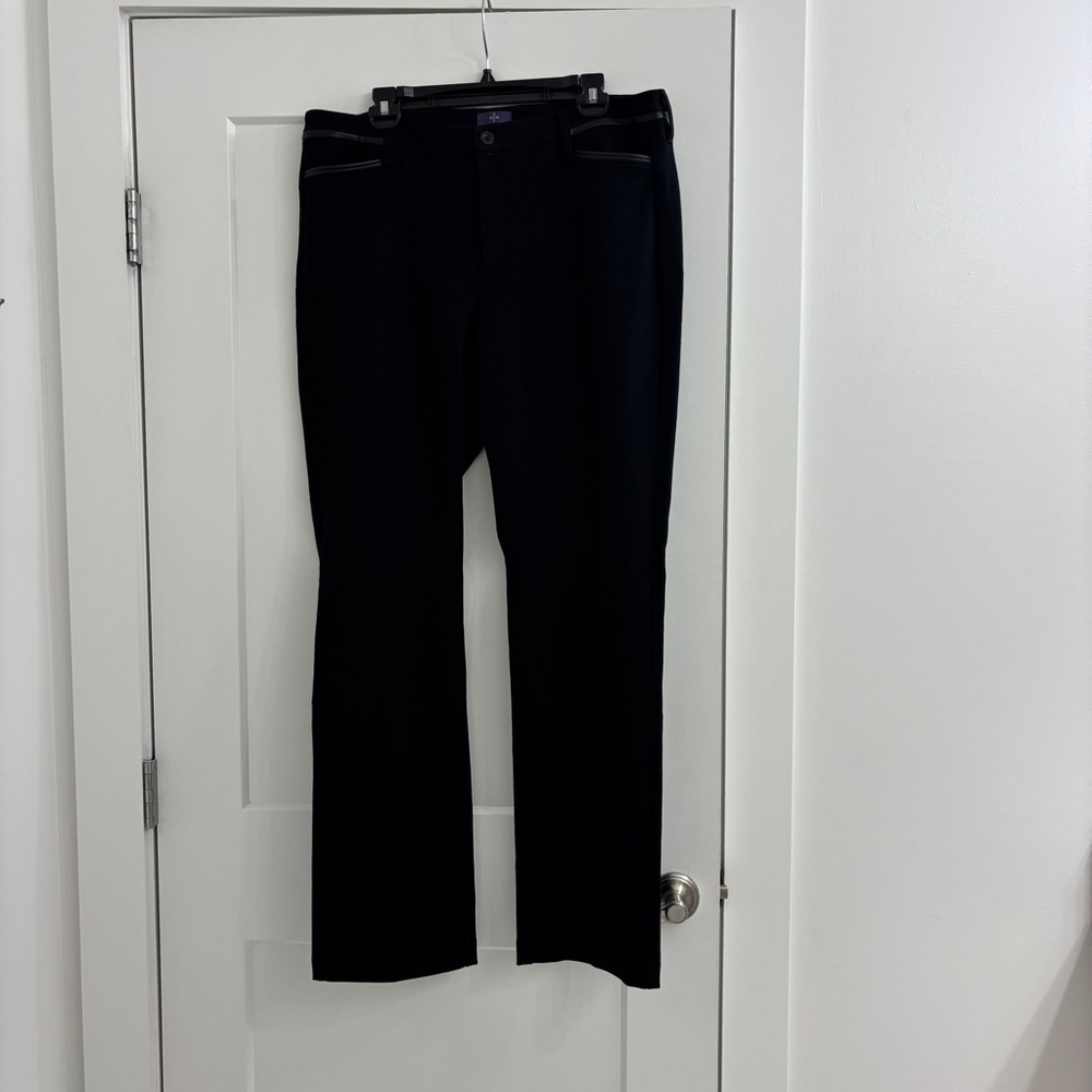 NYDJ Black Straight leg Trouser Pants In Ponte Knit tummy control - Picture 2 of 13